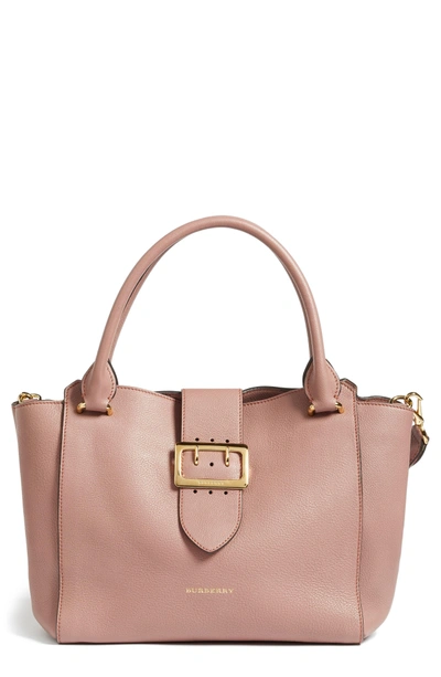 Burberry Buckle Medium Leather Tote Bag, In Dusty Pink/gold | ModeSens