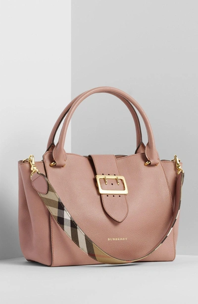 Burberry Pink Grainy Leather Small Buckle Tote Burberry