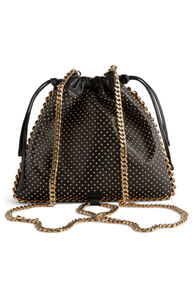 Shop Balmain Studded Leather Bracelet Backpack - Black In Noir