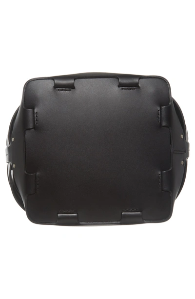 Shop Paco Rabanne Medium Cage Leather Bucket Bag - Black