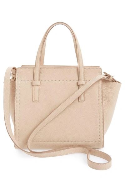 Shop Ferragamo Small Amy Pebbled Leather Tote - Ivory In New Bisque