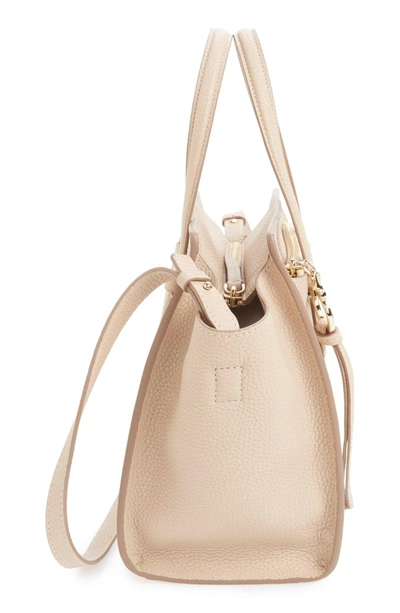 Shop Ferragamo Small Amy Pebbled Leather Tote - Ivory In New Bisque