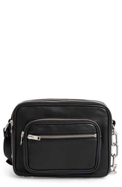 Shop Alexander Wang Washed Leather Crossbody Bag - Black