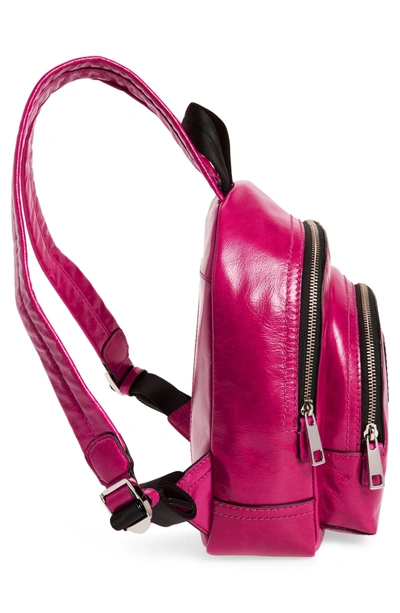 Shop Marc Jacobs Mini Double Pack Leather Backpack - Pink In Hydrangea
