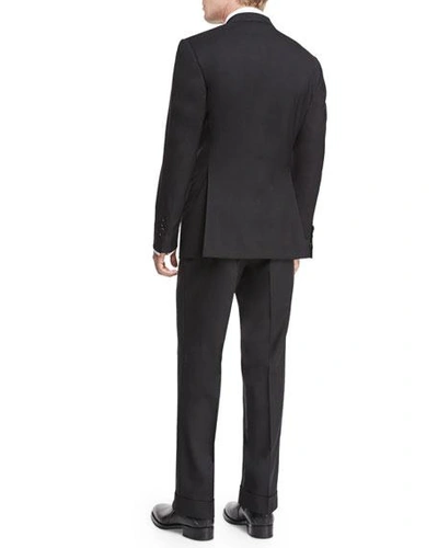 Shop Tom Ford Windsor Base Peak-lapel Two-piece Suit, Black