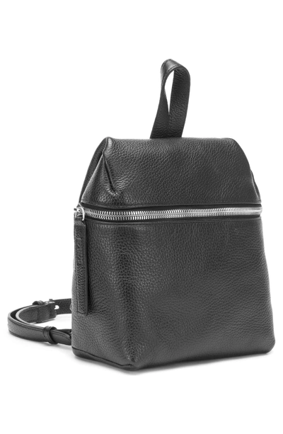 Shop Kara Small Pebbled Leather Backpack In Black