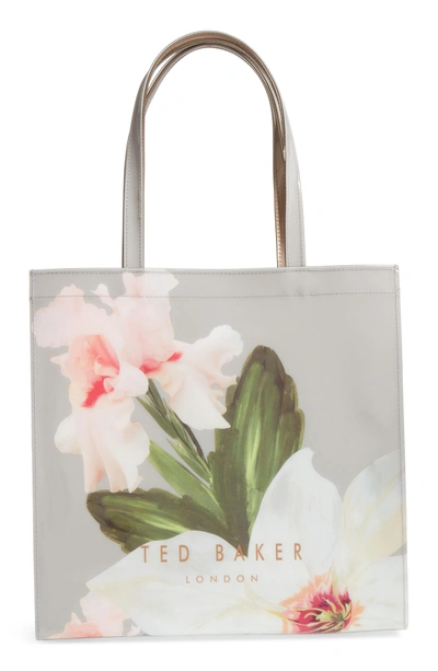 Shop Ted Baker Chatsworth Bloom Large Icon Tote - Grey In Mid Grey