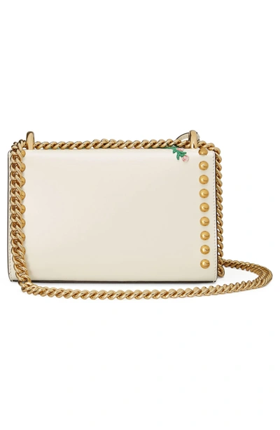 Shop Gucci Small Padlock Embroidered Leather Shoulder Bag - White In Mystic White/ Multi