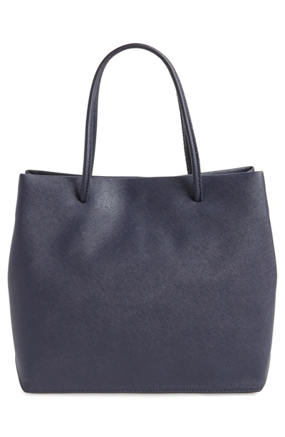 Shop Marc Jacobs Logo Leather Shopper In Midnight Blue