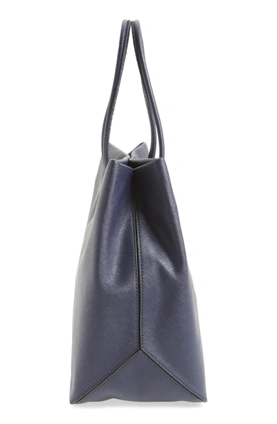 Shop Marc Jacobs Logo Leather Shopper In Midnight Blue