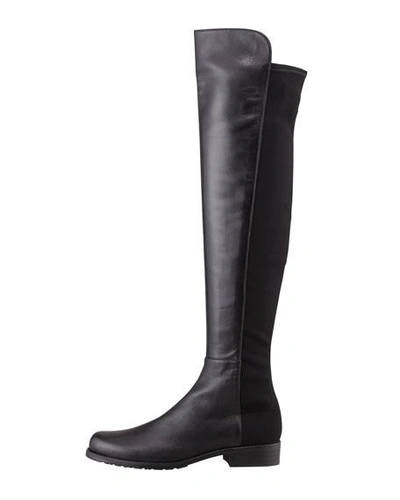 Stuart Weitzman 50/50 Leather Over-the-knee Boot, Black In Black