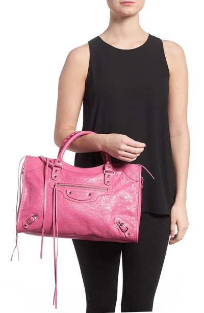 Shop Balenciaga Classic City Aj Leather Tote - Pink In Rose Flamingo
