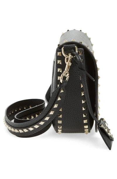 Shop Valentino Rockstud Leather Saddle Bag - Black