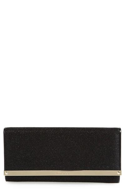 Shop Jimmy Choo 'milla' Glitter Lame Wallet On A Chain - Black