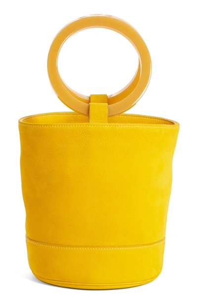 Shop Simon Miller Bonsai Nubuck Bucket Bag - Yellow In Maize With Acetate Ring