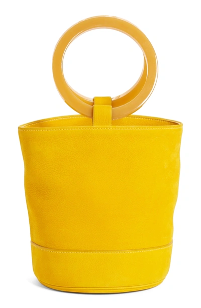 Shop Simon Miller Bonsai Nubuck Bucket Bag - Yellow In Maize With Acetate Ring