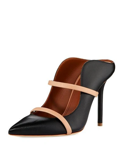 Shop Malone Souliers Maureen Napa Point-toe Mules In Black