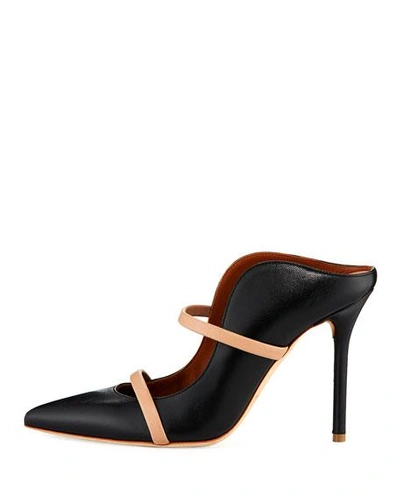 Shop Malone Souliers Maureen Napa Point-toe Mules In Black