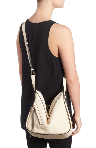 Shop Loewe Small Hammock Tricolor Pebbled Leather Hobo - Ivory