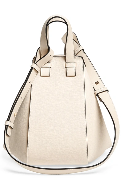 Shop Loewe Small Hammock Tricolor Pebbled Leather Hobo - Ivory
