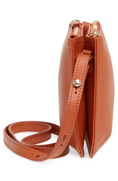 Shop Longchamp Shop-it Leather Crossbody Bag - Orange In Sienna