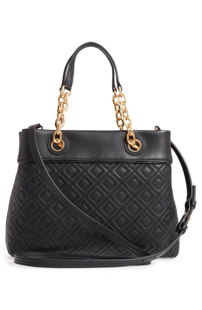 Shop Tory Burch Small Fleming Leather Tote - Black