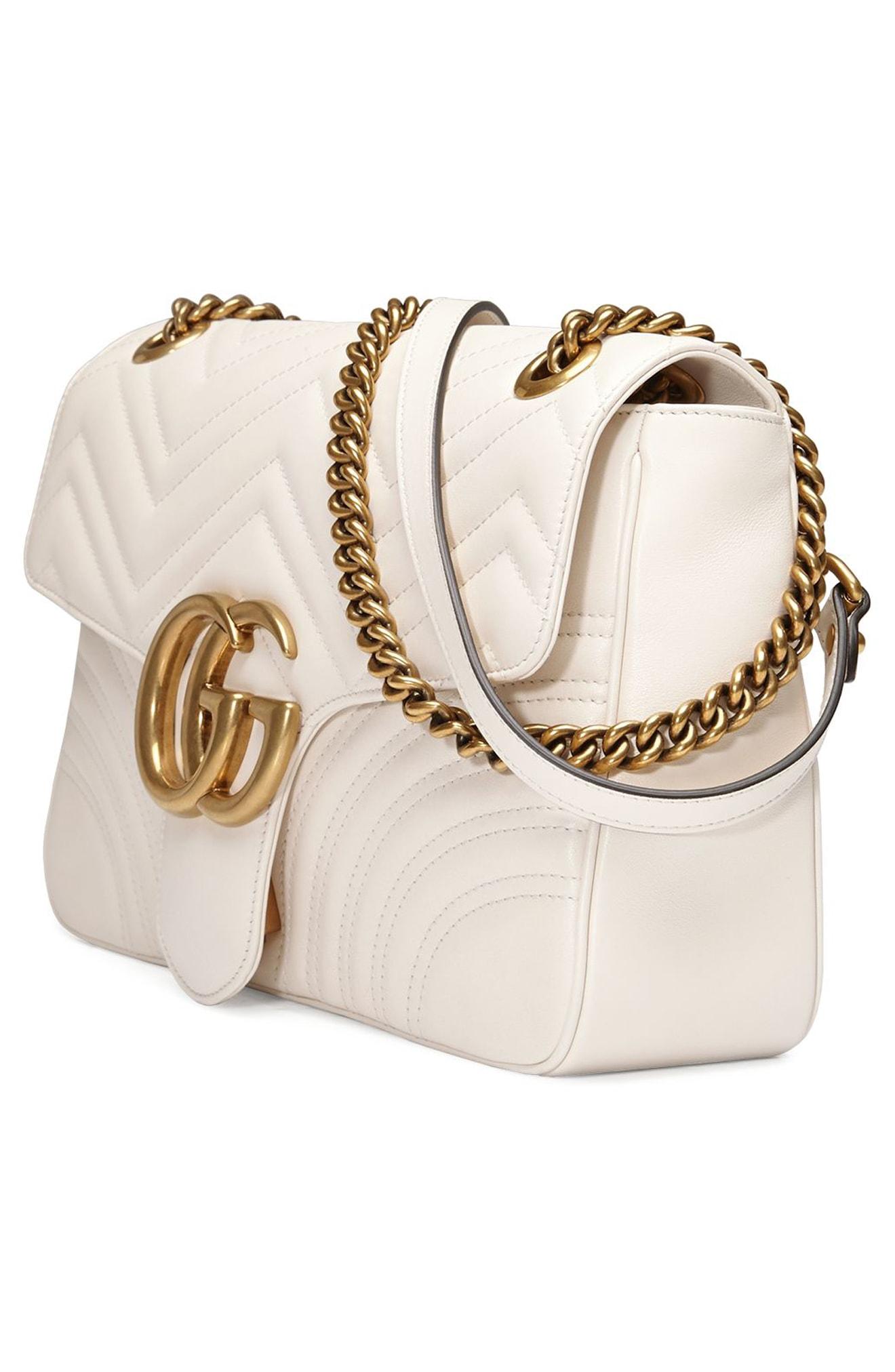 Gucci Gg Large Marmont 2.0 Matelasse Leather Shoulder Bag - White In Mystic White | ModeSens