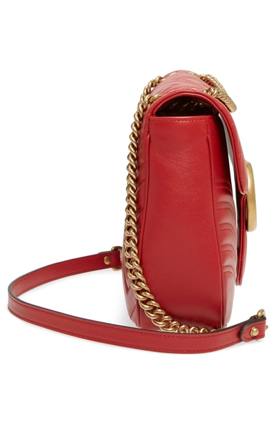 Shop Gucci Medium Gg Marmont 2.0 Matelasse Leather Shoulder Bag - Red In Hibiscus Red