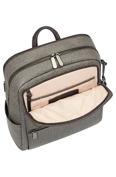 Shop Tumi Stanton Becca Coated Canvas Backpack - Grey In Earl Grey