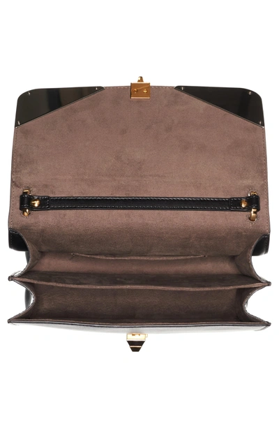 Shop Fendi Kan I Monster Calfskin Leather Shoulder Bag - Black In Black Palladium