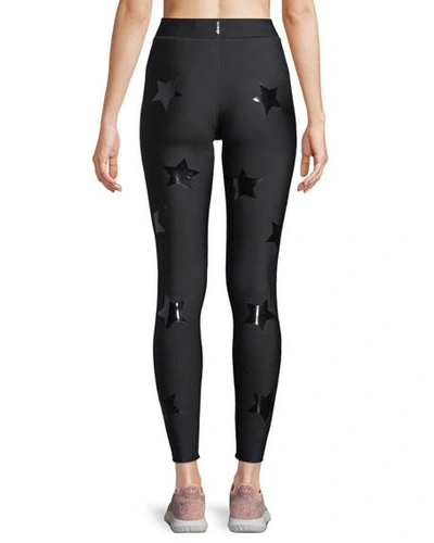 Shop Ultracor Lux Knockout Star-print Ankle Leggings In Black