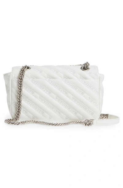 Shop Balenciaga Small Matelasse Leather Shoulder Bag - White In Blanc Neige