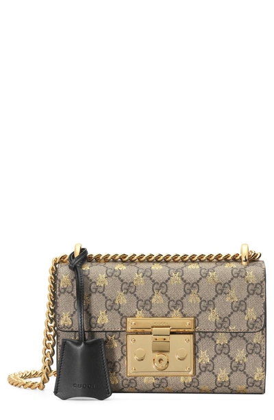 Padlock GG Supreme Shoulder Bag in Beige - Gucci