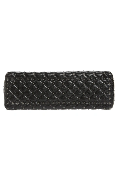 Shop Valentino Rockstud Spike Leather Tote - Black In Nero