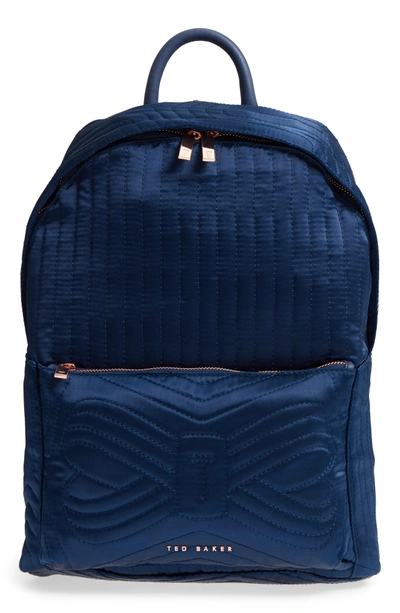 Shop Ted Baker Akija Quilted Bow Backpack - Blue In Navy