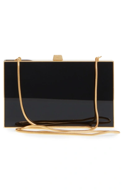 Shop Saint Laurent Monogram Tuxedo Box Clutch - Black In Noir/ Gold