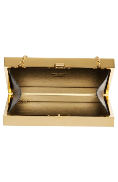 Shop Saint Laurent Monogram Tuxedo Box Clutch - Black In Noir/ Gold