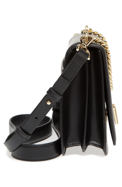 Shop Michael Kors Large Mott Chain Swag Leather Shoulder Bag - Black