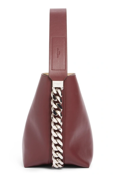 Shop Givenchy Infinity Calfskin Leather Bucket Bag - Red In Oxblood