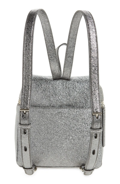 Shop Kara Small Crinkled Metallic Leather Backpack - Metallic In Pyrite