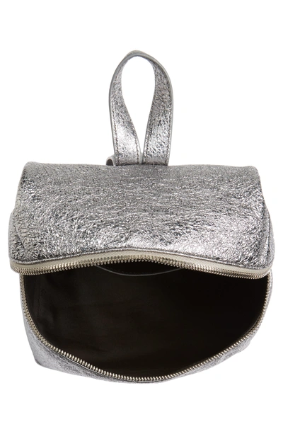 Shop Kara Small Crinkled Metallic Leather Backpack - Metallic In Pyrite
