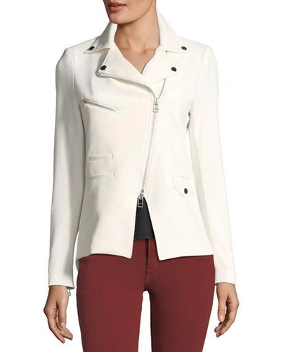 Shop Veronica Beard Hadley Zip-front Scuba Jacket In White