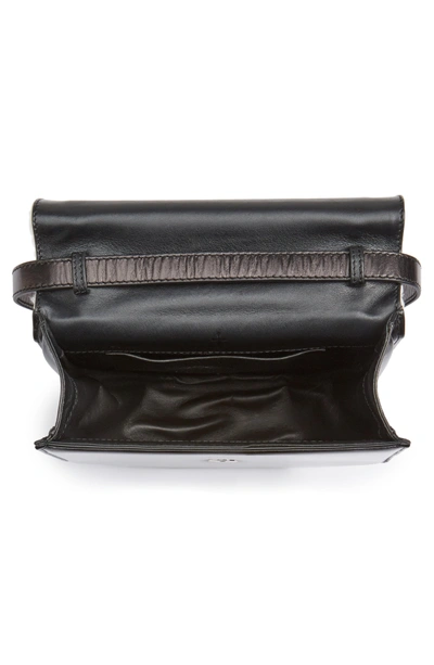 Shop M2malletier Amor Fati Leather & Genuine Shearling Shoulder Bag - Black In Black/ White/ Silver