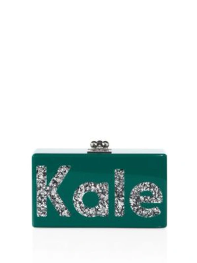 Shop Edie Parker Jean Kale Acyrlic Clutch In Emerald