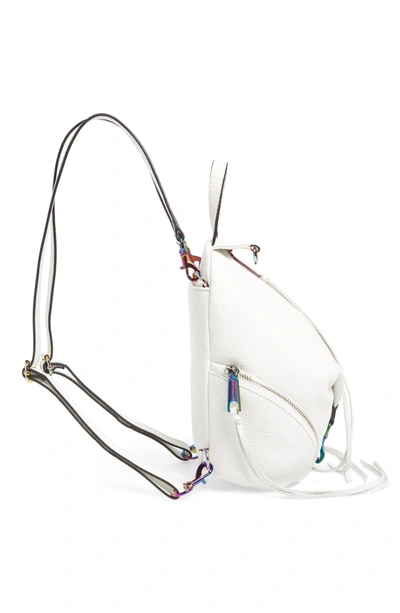 Shop Rebecca Minkoff Mini Julian Nubuck Leather Convertible Backpack - White In Bianco