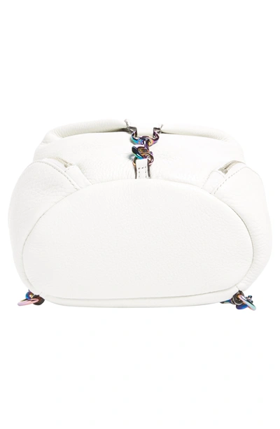 Shop Rebecca Minkoff Mini Julian Nubuck Leather Convertible Backpack - White In Bianco