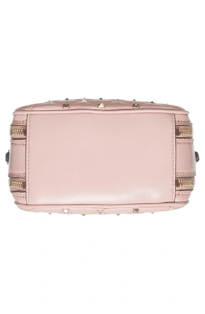 Shop Valentino Rockstud Leather Camera Crossbody Bag - Pink