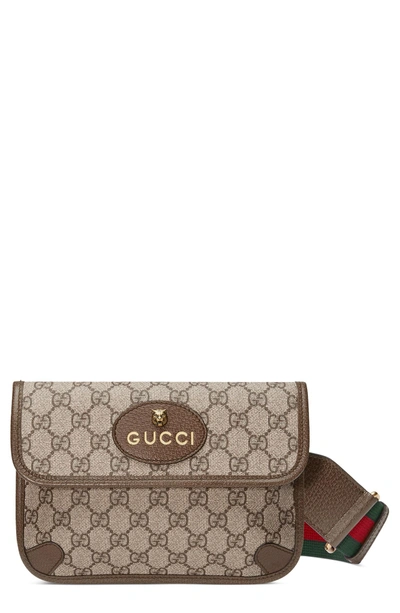 Shop Gucci Totem Four-in-one Leather & Canvas Shoulder Bag - Brown In Brown/ Red/ Blue