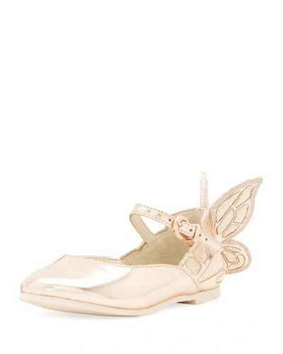 Shop Sophia Webster Chiara Butterfly-wing Flat, Pink, Toddler/youth