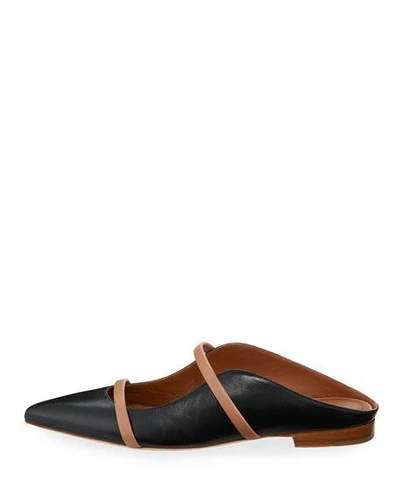 Shop Malone Souliers Maureen Flat Leather Mules In Black
